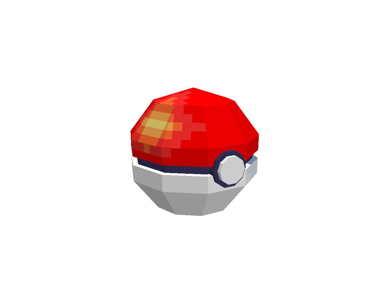 Pokeball made in Blockbench as practice